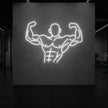 Muscle Man flexing his entire body from torso up LED Neon Sign