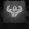 Muscle Man flexing his entire body from torso up LED Neon Sign
