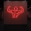 Muscle Man flexing his entire body from torso up LED Neon Sign