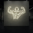 Muscle Man flexing his entire body from torso up LED Neon Sign