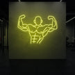 Muscle Man flexing his entire body from torso up LED Neon Sign