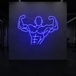 Muscle Man flexing his entire body from torso up LED Neon Sign