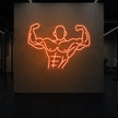 Muscle Man flexing his entire body from torso up LED Neon Sign