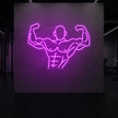 Muscle Man flexing his entire body from torso up LED Neon Sign