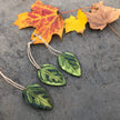 Mustard Yellow Leaf Ornaments, Rustic Fall Décor or Christmas Tree Decoration