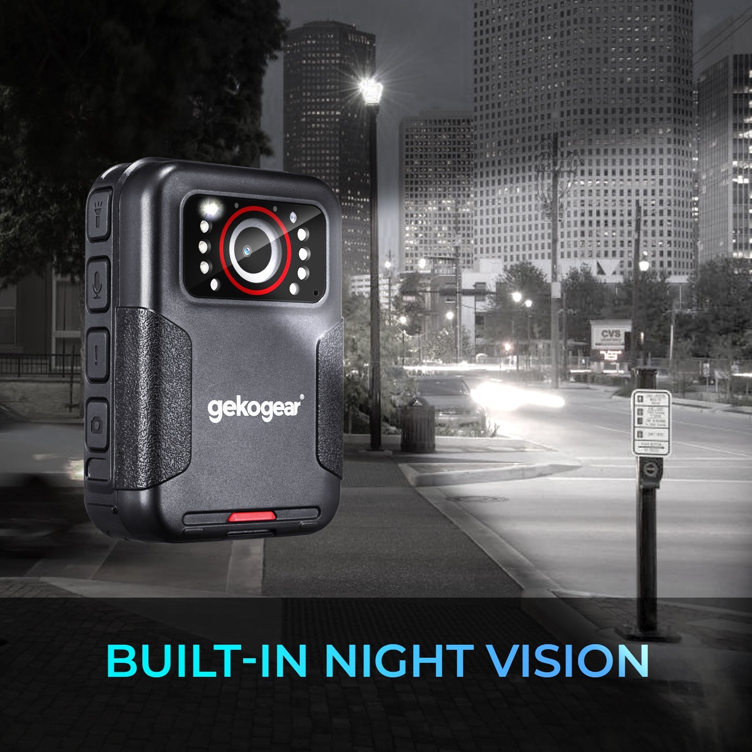 myGEKOgear - Aegis 110 HD Body Cam 1080p - IP65- Black