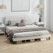 Harper King Size Bed Frame with Upholstered Headboard-Cream White