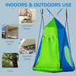 Kids Hanging Tree Swing Tent, Waterproof Sensory Swing with Windows, Rolling Door, for Indoor & Outdoor, Green