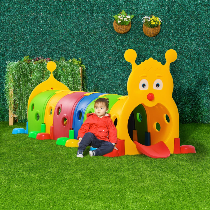 Qaba 107 Inch Kids Play Tunnel Climb-N-Crawl Outdoor Indoor Play Equipment