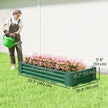 6 x 3 x 1ft Galvanized Raised Garden Bed, Reinforced Outdoor Planter Box with Open Bottom, Green