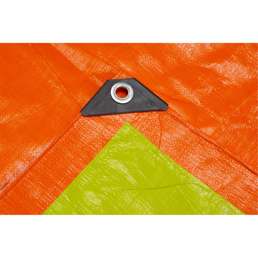 High-Visibility Heavy-Duty Woven Tarp, Polyethylene, Green/Orange, 40' x 60' x 12 mils