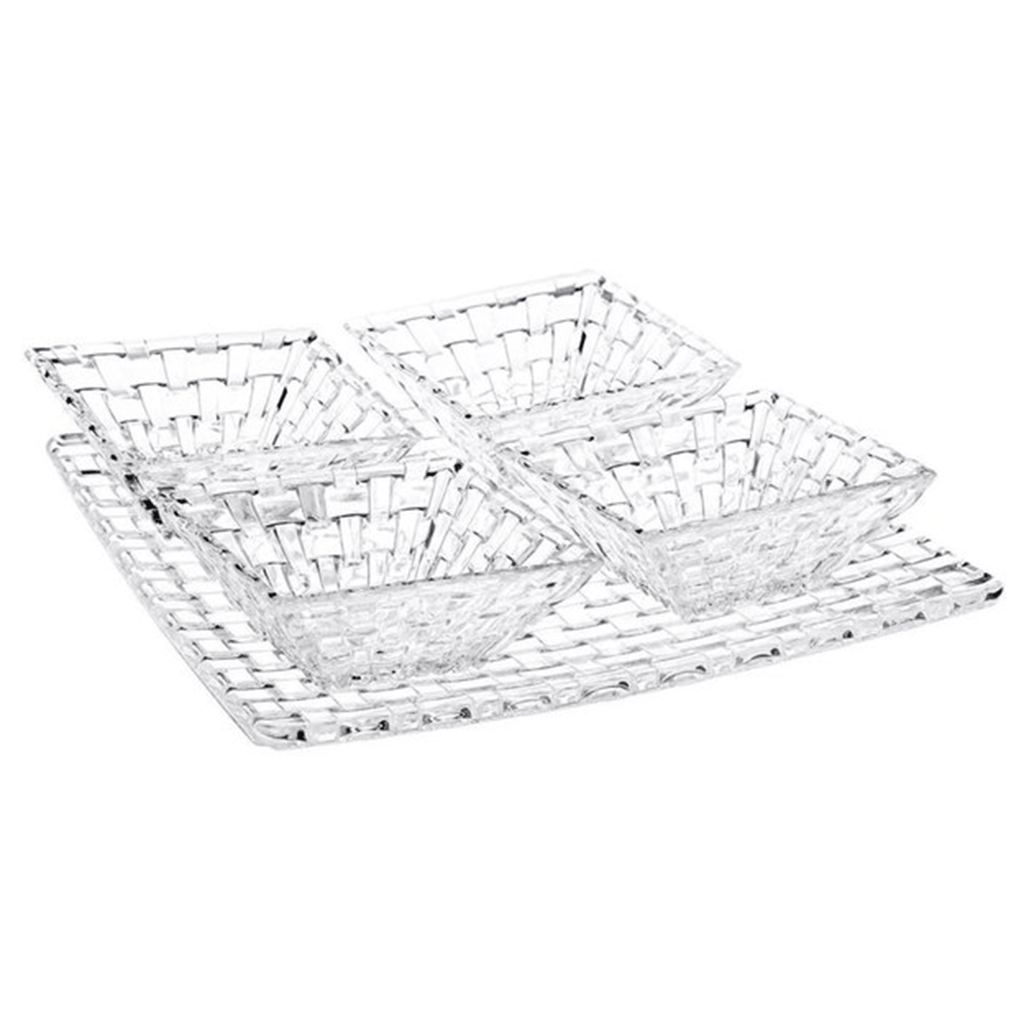 Nachtmann - BOSSA NOVA : 1 assiette carrée + 4 bols carrés (lot de 5)
