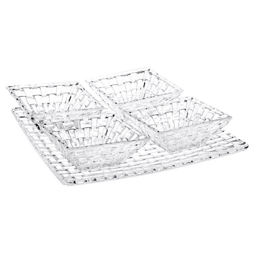 Nachtmann - BOSSA NOVA : 1 assiette carrée + 4 bols carrés (lot de 5)