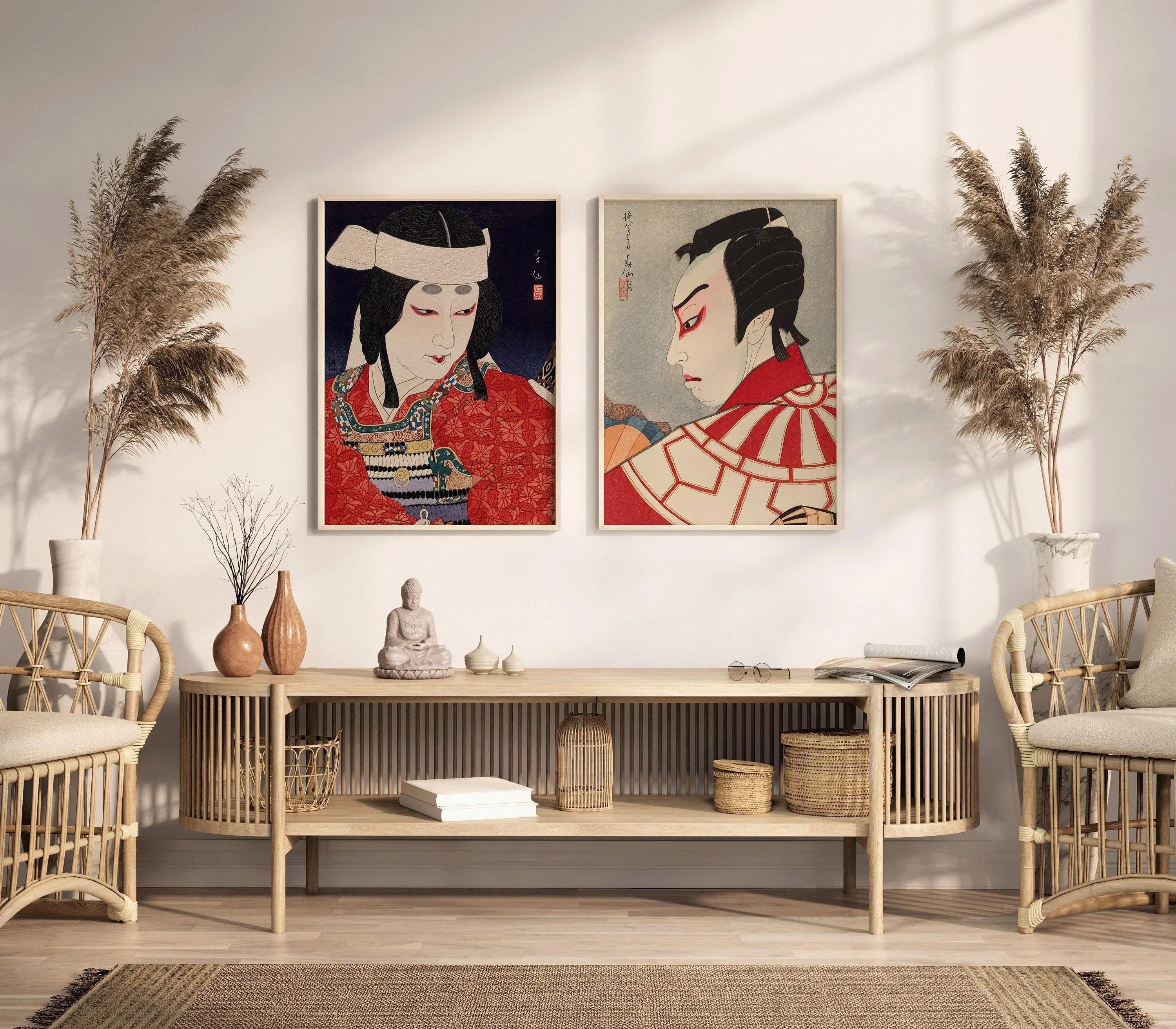 Natori Shunsen Kabuki Actor Prints: Japanese Shin Hanga Ukiyoe Poster Set
