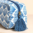 Navy Scallop Shell Makeup Bag
