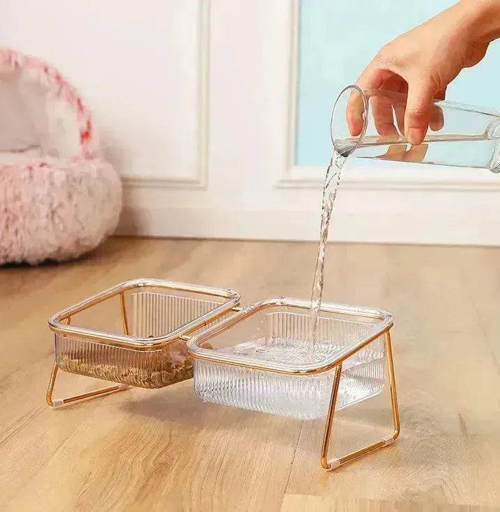 Neck-protecting sloped pet feed bowl Stand