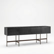 Nero Marquina Marble and Black Veneer Buffet