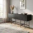 Nero Marquina Marble and Black Veneer Buffet