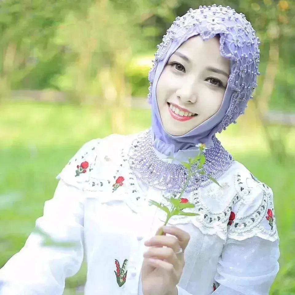 new Arab  hijab chiffon beaded scarf