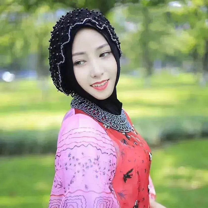 new Arab  hijab chiffon beaded scarf