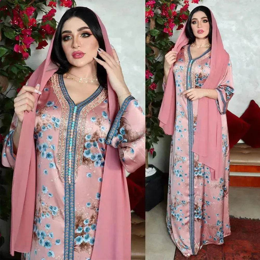 New Hot Diamond Arab  Print Dress