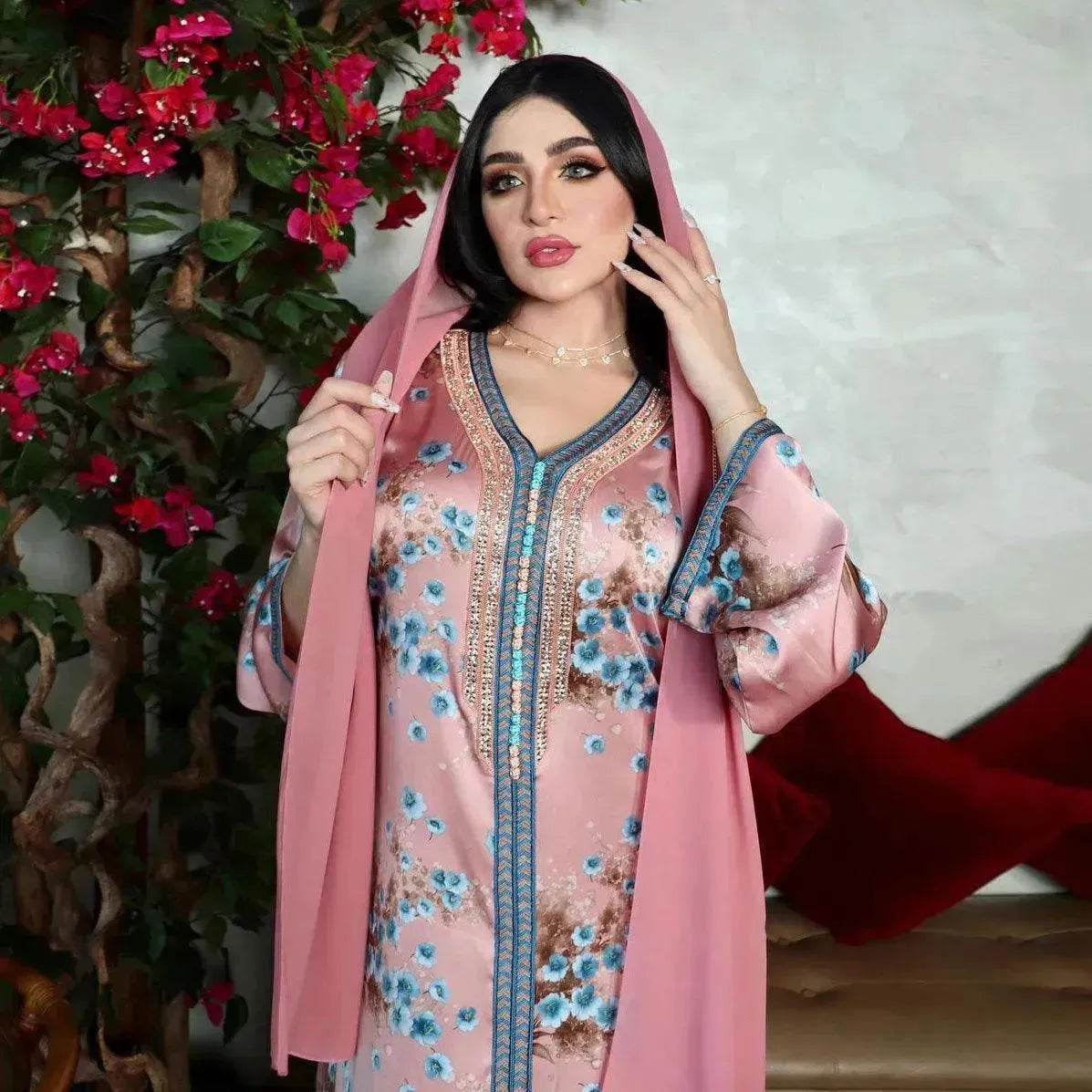 New Hot Diamond Arab  Print Dress