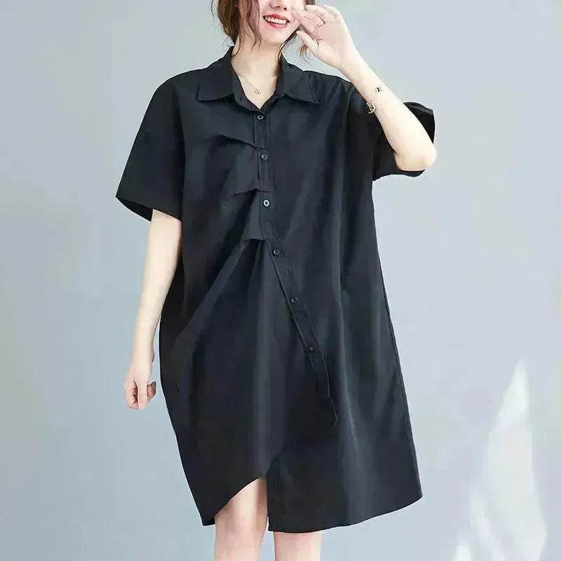 New Irregular Loose And Thin Literary Shirt Dress Women