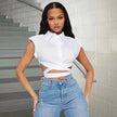New Lace-up Trendy shirt  tank Top For Women