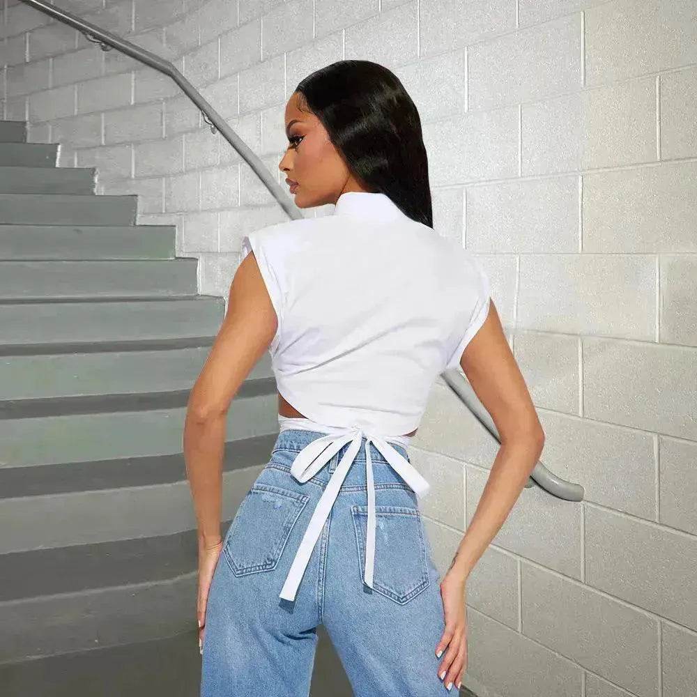 New Lace-up Trendy shirt  tank Top For Women