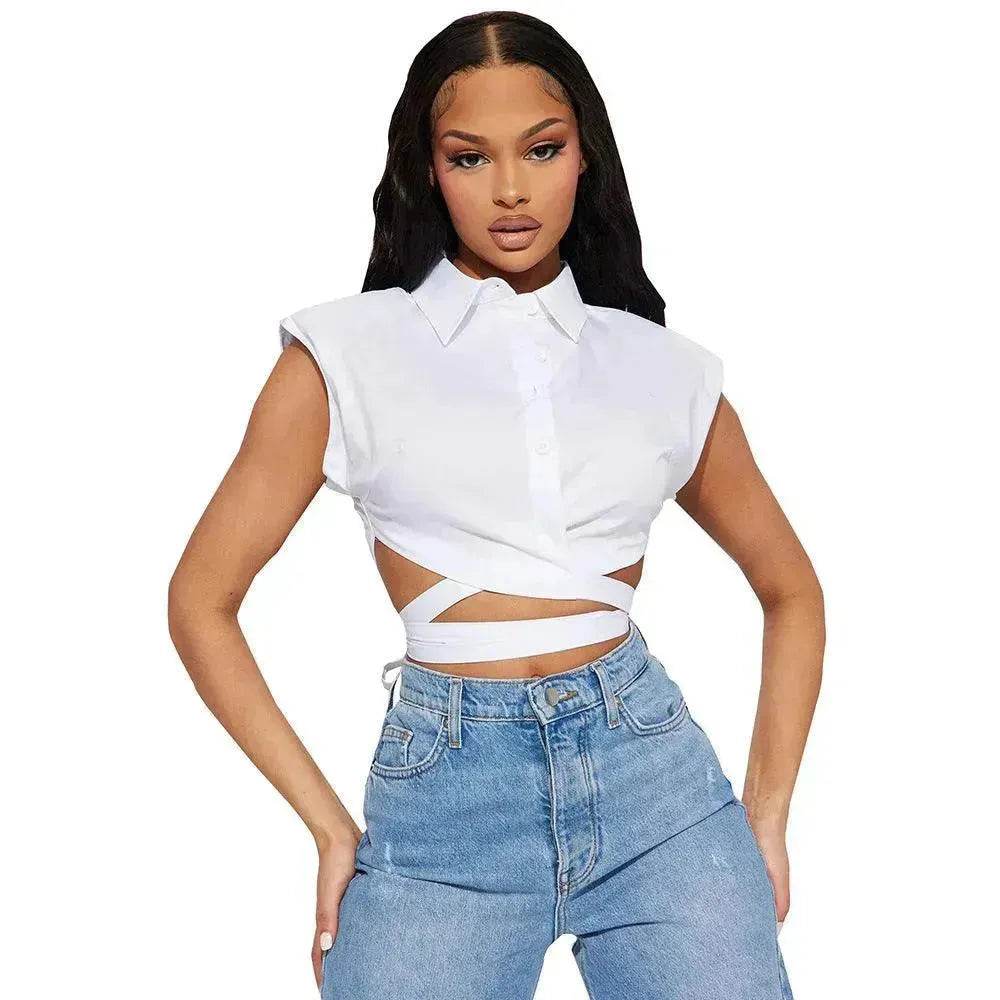 New Lace-up Trendy shirt  tank Top For Women