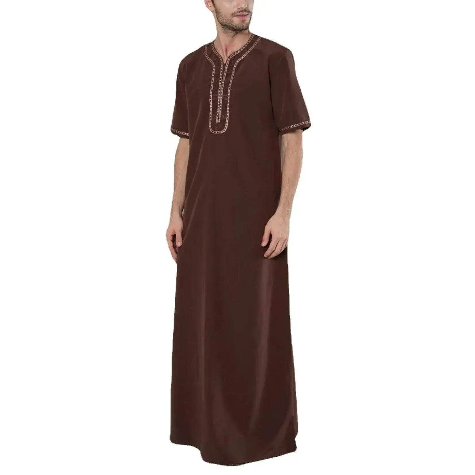Fashionable and Elegant New Loose Men's Casual Arab  Robe Moroccan Men's Jalabiya