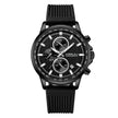 New Men's Silicone Strap Six-pin Steel Strap Business Casual Watch for Men