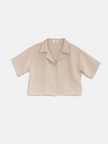 Chemise écourté ample effet lin