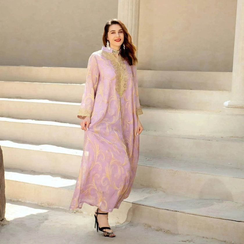 Embroidered party Wedding Maxi Dress for Muslim Middle East Turkey Women.