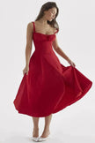 New Spring Summer Floral Midi Dress Spaghetti Strap Slit Midi Flared Gown
