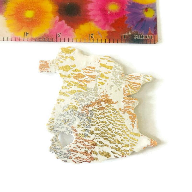 Newfoundland Fridge Magnet Handmade from Clay & Mixed Foil Flakes