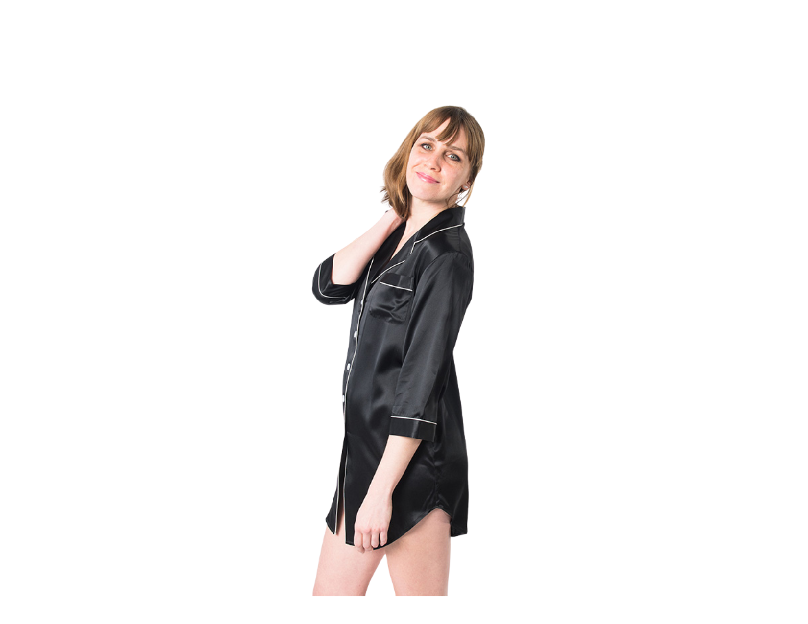 Women's Mulberry Silk Nightshirt Black