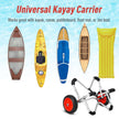 Soozier Aluminum Kayak Cart Canoe Carrier Dolly Trolley Airless Tires Beach Sand Silver