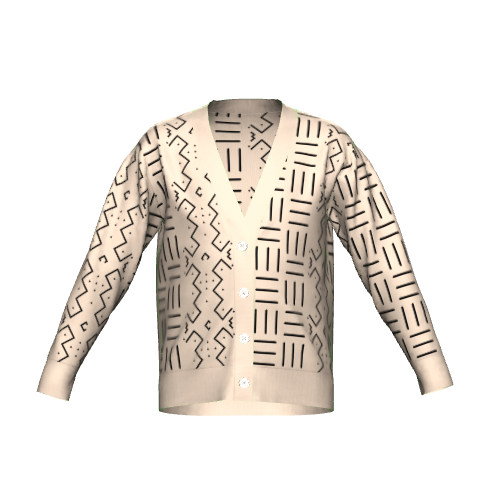 Beige Bogolan Knitted Cardigan