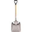 Scoop Shovel, Wood, Aluminum Blade, D-Grip Handle, 24-1/2