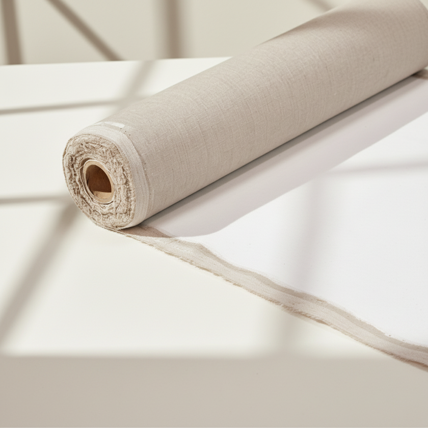 Fine 100% Linen Canvas Roll, Triple-Primed