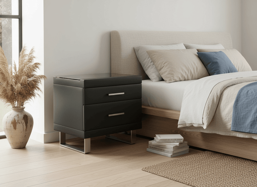 Noir Luxe Two-Drawer Nightstand