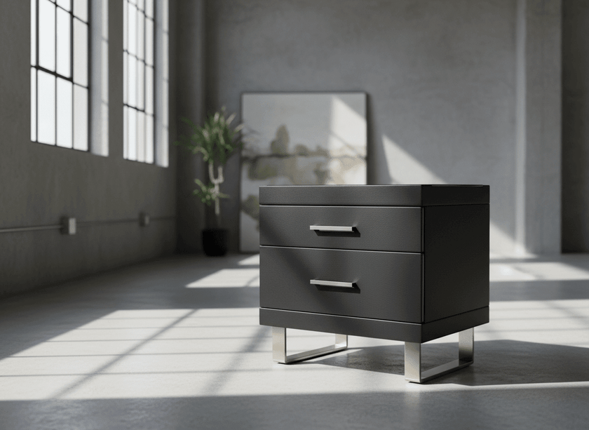 Noir Luxe Two-Drawer Nightstand