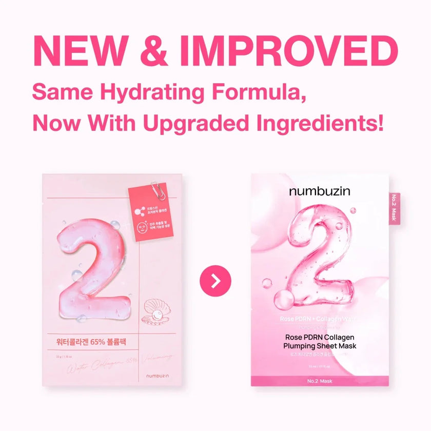 Numbuzin No.2 Rose PDRN Collagen Plumping Sheet Mask 33ml
