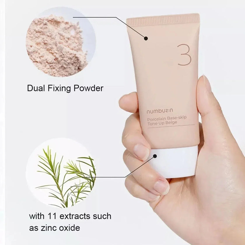 Numbuzin No.3 Porcelain Base-Skip Tone Up Beige 50ml