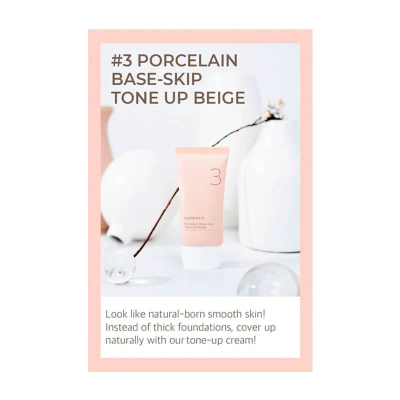 numbuzin No.3 Porcelain Base-Skip Tone Up Beige 50ml