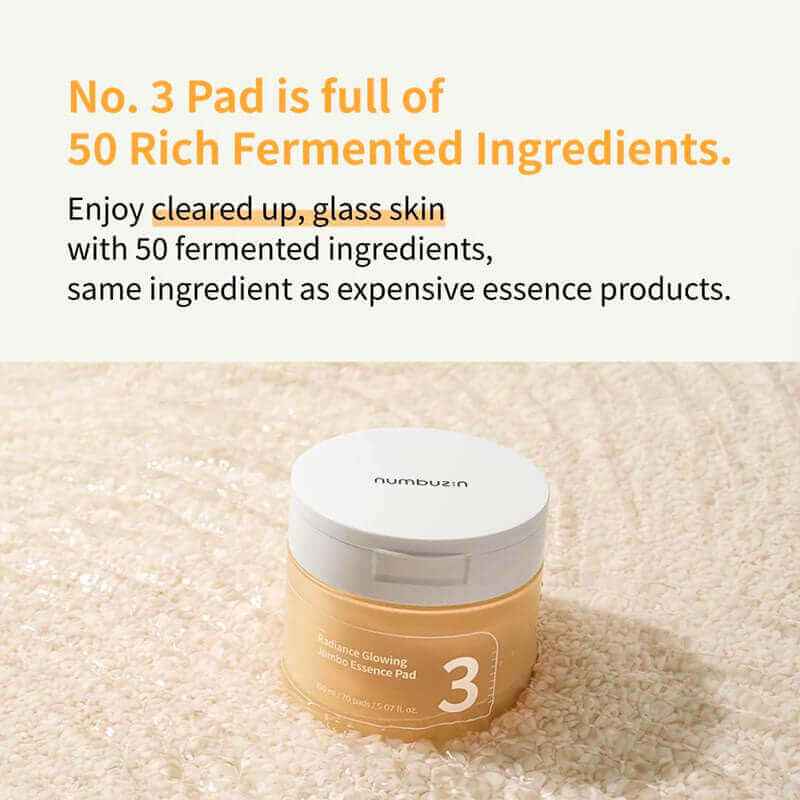 Numbuzin No.3 Radiance Glowing Jumbo Essence Pad 150ml / 70pads