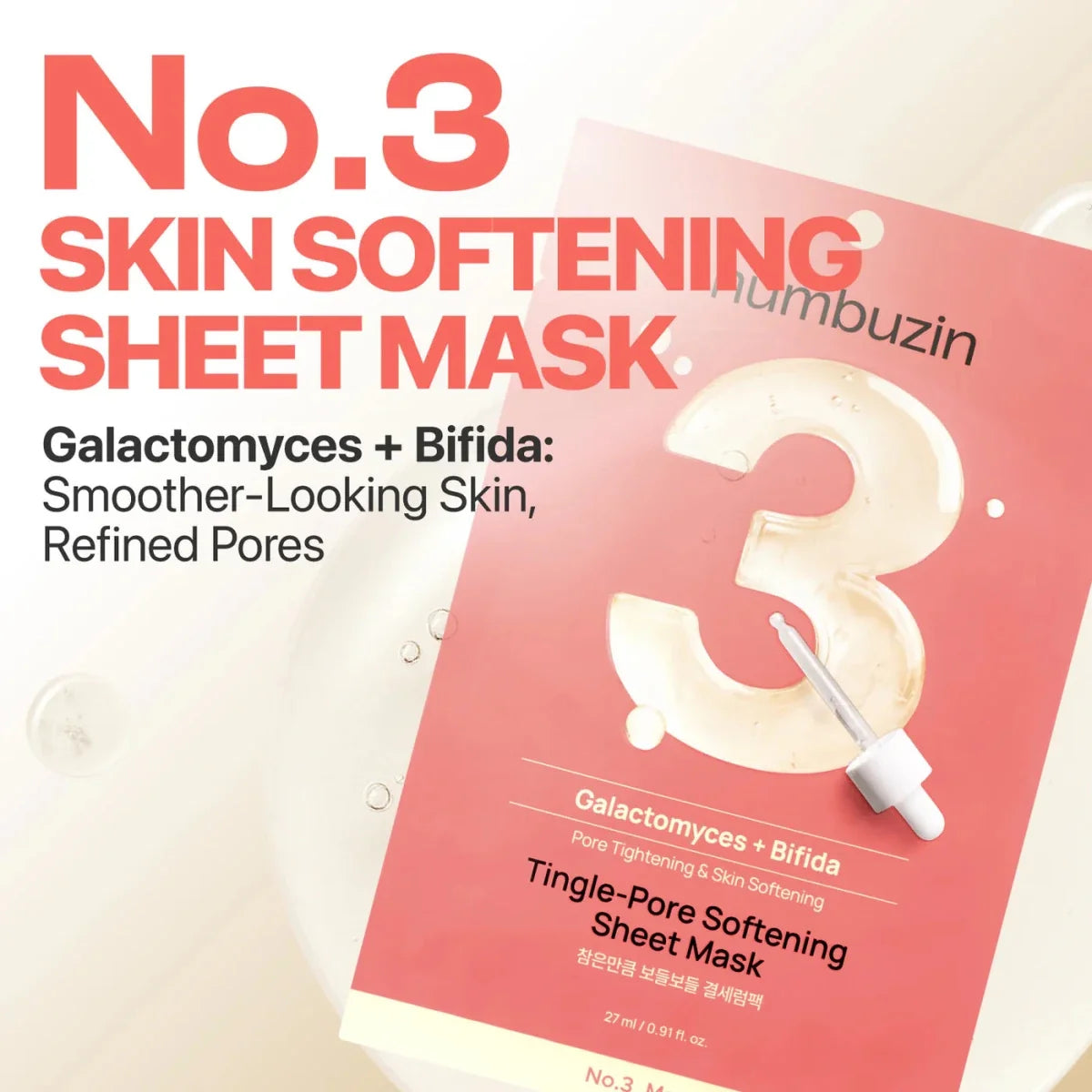 Numbuzin No.3 Tingle-Pore Softening Sheet Mask