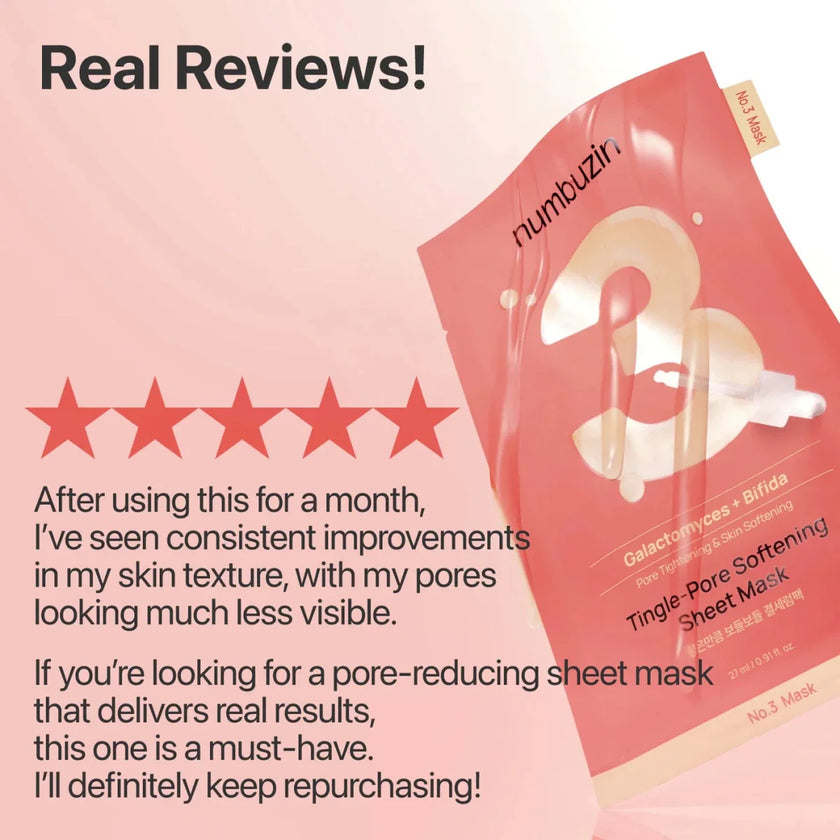 Numbuzin No.3 Tingle-Pore Softening Sheet Mask