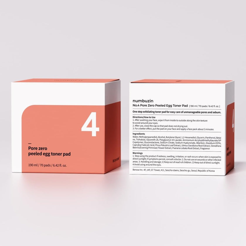 Numbuzin No.4 Pore Zero Peeled Egg Toner Pad 190ml / 70pads